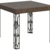 Table Extensible 90x90/246 Cm Ghibli Noyer Cadre Anthracite -Deco.fr Soldes Boutique table a manger 18962885