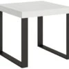 Table Extensible 90x90/246 Cm Tecno Frêne Blanc Cadre Anthracite -Deco.fr Soldes Boutique table a manger 18962953