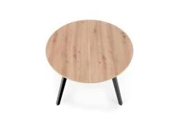 Table à Manger Ronde 102-142 X 102 X 73 Cm - Chêne Artisanal -Deco.fr Soldes Boutique table a manger 18966179