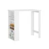 Table Haute De Bar Mange-debout Cuisine Avec Rangements, Blanc, Fwt17-w