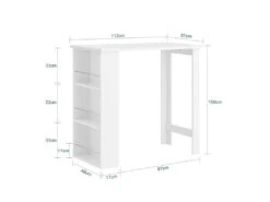 Table Haute De Bar Mange-debout Cuisine Avec Rangements, Blanc, Fwt17-w -Deco.fr Soldes Boutique table a manger 19309017