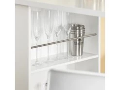 Table Haute De Bar Mange-debout Cuisine Avec Rangements, Blanc, Fwt17-w -Deco.fr Soldes Boutique table a manger 19309025