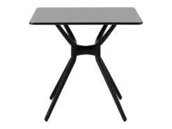 Petite Table De Salle à Manger Salon Carrée Avec Plateau 80 X 80 Cm Noir 14_0004499