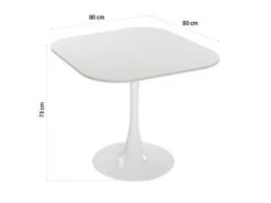 Table De Salle à Manger Cloe, 73 X 80 X 80 Cm, Bois, PVC Et Métal, Blanc 7 Table De Salle à Manger Cloe, 73 X 80 X 80 Cm, Bois, PVC Et Métal, Blanc -Deco.fr Soldes Boutique table a manger 19441031