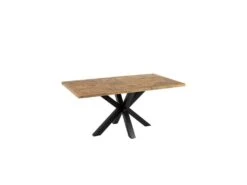 Table De Repas Rectangulaire Bois Massif/Noir - GRIMALI