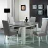 Table De Repas Carrée Laqué Blanc Brillant/Gris - AVELLINO - L 120 X L 120 X H 75 Cm -Deco.fr Soldes Boutique table a manger 19824569