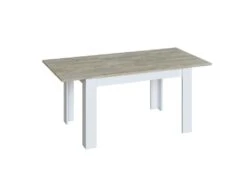 Table De Repas à Allonge Blanc/Chêne - ARTICA - L 140/190 X L 90 X H 78 Cm -Deco.fr Soldes Boutique table a manger 19824575