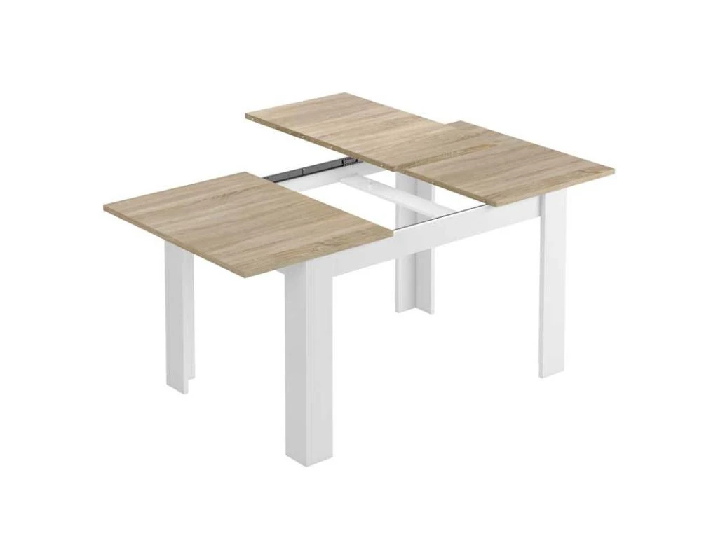 Table De Repas à Allonge Blanc/Chêne Clair - CARTIA - L 140/190 X L 90 X H 78 Cm 4 Table De Repas à Allonge Blanc/Chêne Clair - CARTIA - L 140/190 X L 90 X H 78 Cm – Image 4