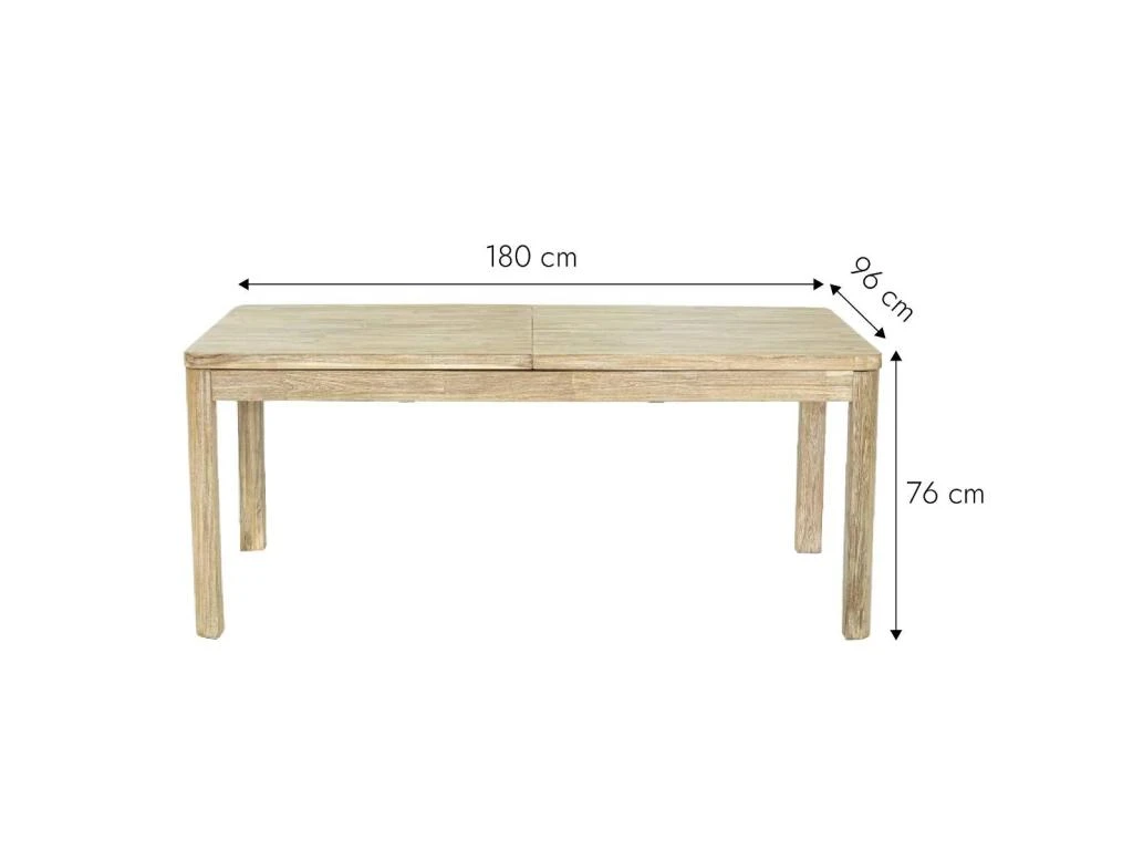 Table à Manger Rectangle En Bois Avec Allonges En Acacia Marin 5 Table à Manger Rectangle En Bois Avec Allonges En Acacia Marin – Image 5