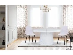 Table Ovale Extensible Oluze Effet Marbre -Deco.fr Soldes Boutique table a manger 20009241