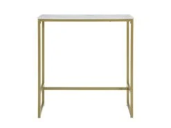 Table De Bar Effet Marbre Table Haute De Bar Table à Manger - Doré, FSB34-G