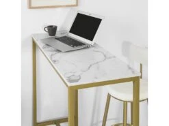 Table De Bar Effet Marbre Table Haute De Bar Table à Manger - Doré, FSB34-G -Deco.fr Soldes Boutique table a manger 20021141