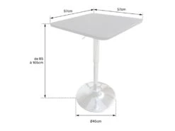 Table De Bar Carrée Noire Et Chrome LUKE - HAPPY GARDEN -Deco.fr Soldes Boutique table a manger 20096865