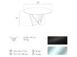 Table à Manger Base Acier Et Verre Trempé -Deco.fr Soldes Boutique table a manger 21090031