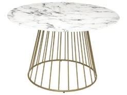 Table à Manger Rayo Effet Marbre D120 Cm - ATMOSPHERA