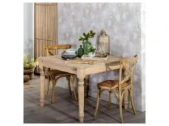 Table De Repas Carrée Bois Clair Naturel - ALLAIN