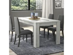 Table De Repas Rectangulaire à Allonge Chêne Gris Clair - JEANNETTE