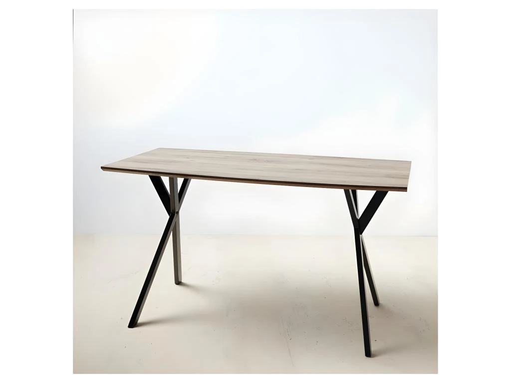 Table De Repas Rectangulaire Bois/Métal - GIDAN N°1 2 Table De Repas Rectangulaire Bois/Métal - GIDAN N°1 – Image 2