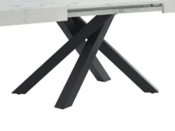 Table à Manger Extensible 6 à 10 Couverts En MDF Et Métal - Effet Marbre Blanc Et Noir - CATONAV -Deco.fr Soldes Boutique table a manger 22039275