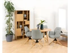 Nagano Table De Salle à Manger Ø120 Cm, Motif Chevrons De Chêne. -Deco.fr Soldes Boutique table a manger 22047227