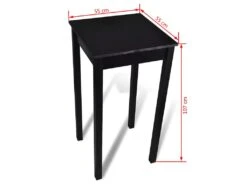 Table De Bar Noir MDF 55 X 55 X 107 Cm -Deco.fr Soldes Boutique table a manger 22070603