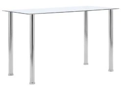 Table à Dîner Transparent 120x60x75 Cm Verre Trempé