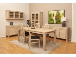 Veneto Table De Salle à Manger 90x180 Cm, Finition Chêne Délavé Blanc.Avec De La Place Pour 2 Extensions, Finition Chêne Délavé Blanc. -Deco.fr Soldes Boutique table a manger 22114985