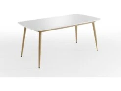 Bozen Table De Salle à Manger 90x180 Cm Blanc,miel.