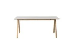 Bone Table De Salle à Manger 90x1810 Cm Extensible Avec 2 Plateaux Supplémentaires, Gris HPL.
