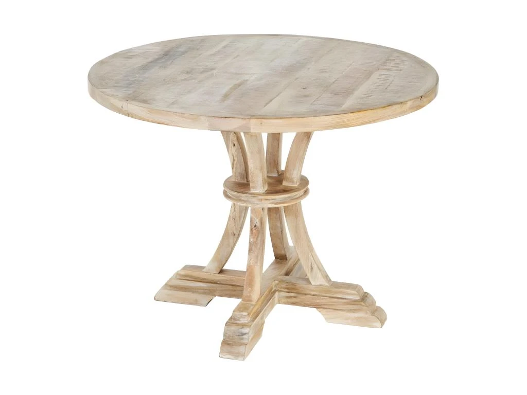 Table De Repas Ronde Bois Blanchi - ILIONA 1 Table De Repas Ronde Bois Blanchi - ILIONA