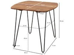 Table De Salle à Manger Table à Manger Avec Pieds En Métal Table En Bois Massif Table En Bois -Deco.fr Soldes Boutique table a manger 22260115