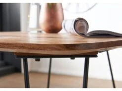 Table De Salle à Manger Table à Manger Avec Pieds En Métal Table En Bois Massif Table En Bois -Deco.fr Soldes Boutique table a manger 22260119