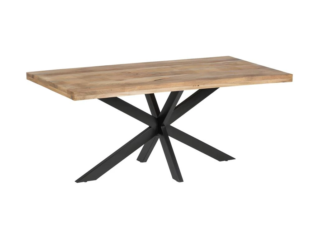 Table De Repas Rectangulaire 180 Cm Bois Brut/Noir - AMANDIA 2 Table De Repas Rectangulaire 180 Cm Bois Brut/Noir - AMANDIA – Image 2