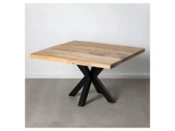 Table De Repas Carrée Bois Brut/Métal - CARALI