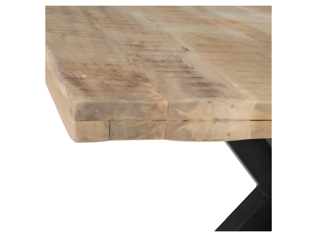 Table De Repas Carrée Bois Brut/Métal - CARALI 3 Table De Repas Carrée Bois Brut/Métal - CARALI – Image 3