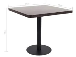 Table De Bistro Marron Foncé 80x80 Cm MDF -Deco.fr Soldes Boutique table a manger 22566405