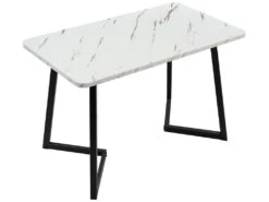 Table à Manger - Plateau Effet Marbre - Pieds Noirs En Métal- 117x68cm 7 Table à Manger - Plateau Effet Marbre - Pieds Noirs En Métal- 117x68cm -Deco.fr Soldes Boutique table a manger 22703867