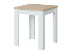 Table Extensible Dkuavit, Table à Manger Pliante Avec Ouverture De Livre, Table Auxiliaire Pliable, 67x67/135h79 Cm, Blanc Et Chêne -Deco.fr Soldes Boutique table a manger 22751999
