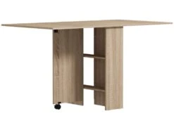 Table à Manger Pliante Mobile Sur Roulettes Avec 2 Plateaux Rabattables Et 2 étagères Intégrées - 140 X 80 X 74 Cm Naturel 9 Table à Manger Pliante Mobile Sur Roulettes Avec 2 Plateaux Rabattables Et 2 étagères Intégrées - 140 X 80 X 74 Cm Naturel -Deco.fr Soldes Boutique table a manger 22967241