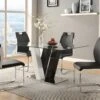 Ensemble Table + 4 Chaises - Coloris : Noir Et Blanc - WINCH -Deco.fr Soldes Boutique table a manger 269313