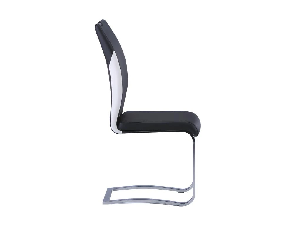 Ensemble Table + 4 Chaises - Coloris : Noir Et Blanc - WINCH 4 Ensemble Table + 4 Chaises - Coloris : Noir Et Blanc - WINCH – Image 4