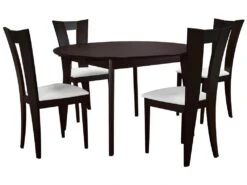 Ensemble Table + 4 Chaises TIFFANY - Hêtre Massif - Wengé -Deco.fr Soldes Boutique table a manger 305341