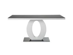 Table à Manger TWIST - 6 Couverts - MDF Laqué & Verre Trempé - Noir & Blanc -Deco.fr Soldes Boutique table a manger 314679