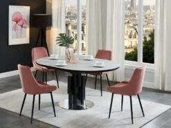 Table à Manger Extensible KALEA - 4 à 6 Couverts - MDF Et Métal - Gris -Deco.fr Soldes Boutique table a manger 356927