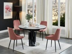 Table à Manger Extensible KALEA - 4 à 6 Couverts - MDF Et Métal - Gris -Deco.fr Soldes Boutique table a manger 356931