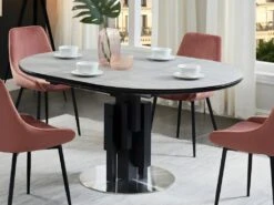 Table à Manger Extensible KALEA - 4 à 6 Couverts - MDF Et Métal - Gris -Deco.fr Soldes Boutique table a manger 358047