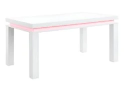Table à Manger EMERSON - 6 Couverts - MDF Laqué Blanc - LEDs -Deco.fr Soldes Boutique table a manger 385287