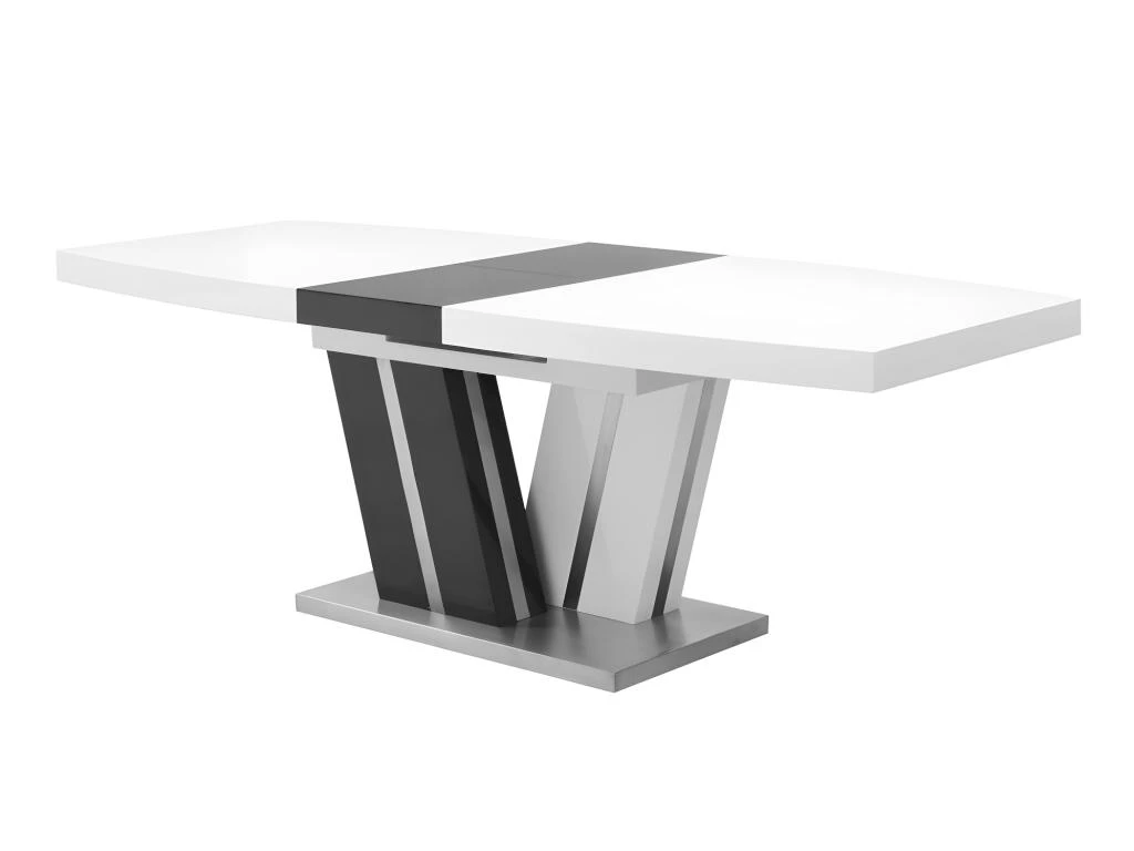 Table à Manger Extensible NOAMI II - 6 à 8 Couverts - MDF Laqué Gris Et Blanc 8 Table à Manger Extensible NOAMI II - 6 à 8 Couverts - MDF Laqué Gris Et Blanc – Image 8