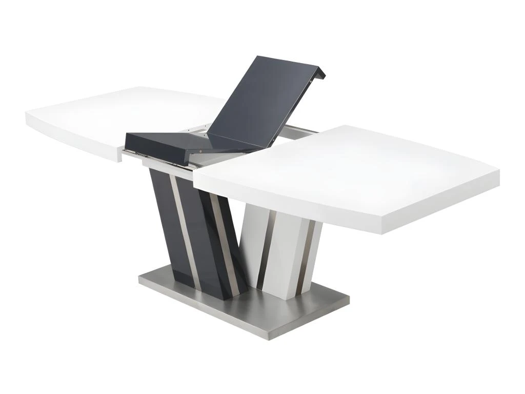 Table à Manger Extensible NOAMI II - 6 à 8 Couverts - MDF Laqué Gris Et Blanc 2 Table à Manger Extensible NOAMI II - 6 à 8 Couverts - MDF Laqué Gris Et Blanc – Image 2