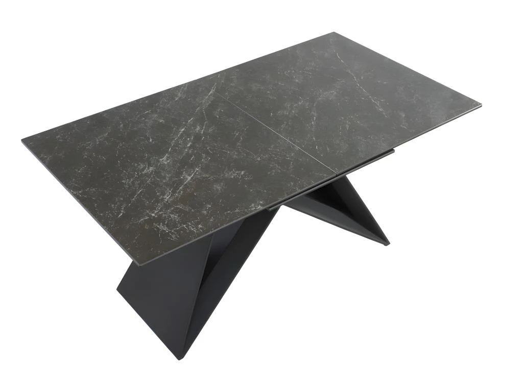 Table à Manger Extensible LIBSY - 6 à 8 Couverts - Céramique Et Métal - Noir 5 Table à Manger Extensible LIBSY - 6 à 8 Couverts - Céramique Et Métal - Noir – Image 5